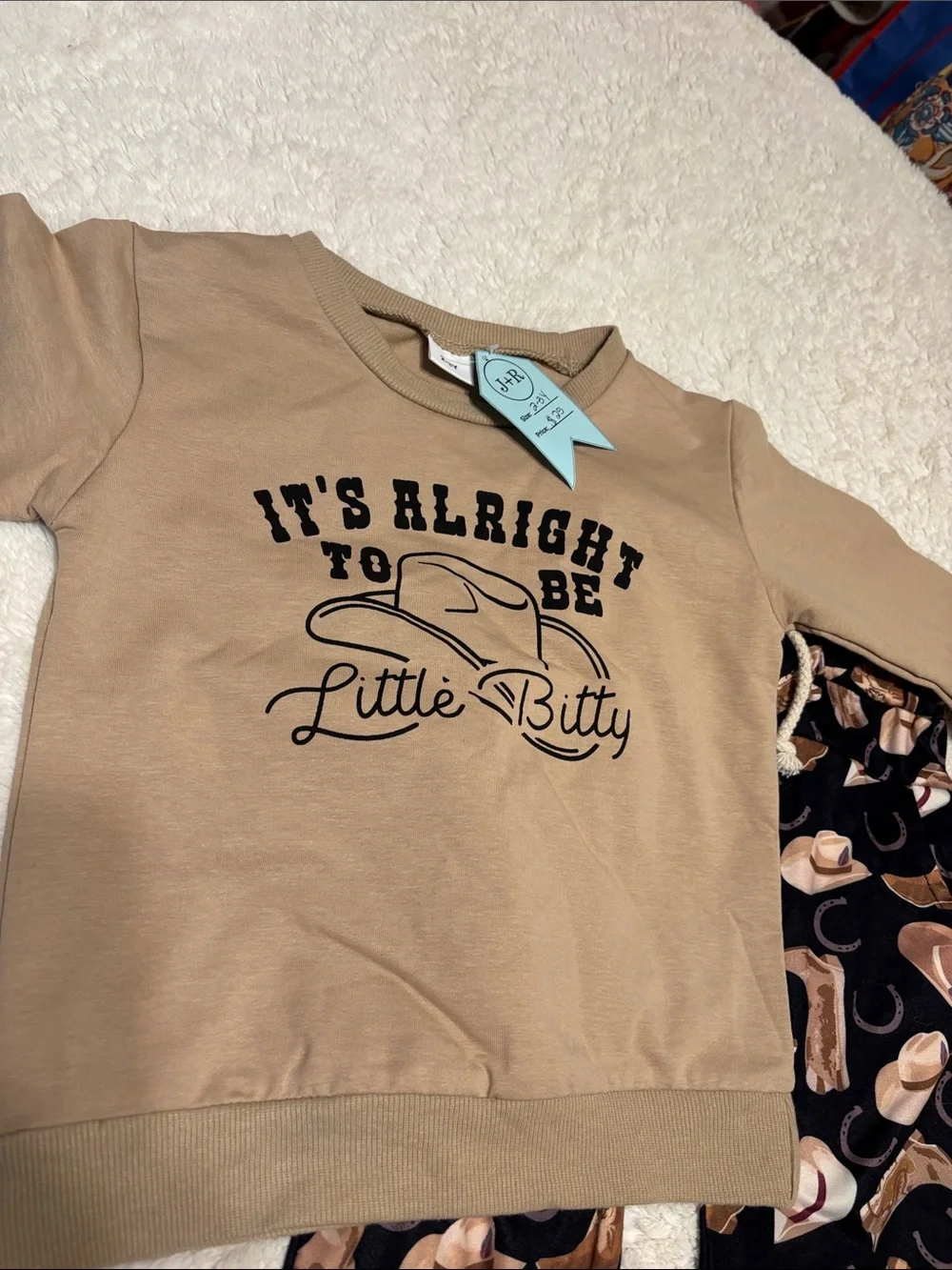 2pc RODEO Cowboy Set with Black Printed Pants “Brand New”